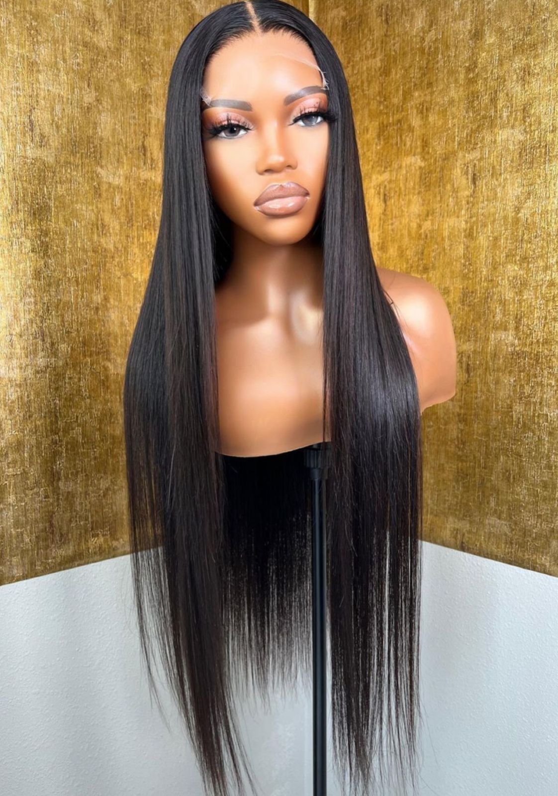 4X4 straight closure wig